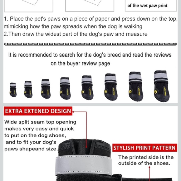 Qumy Black and Gray Dog Boots SZ 6 - Picture 3 of 8